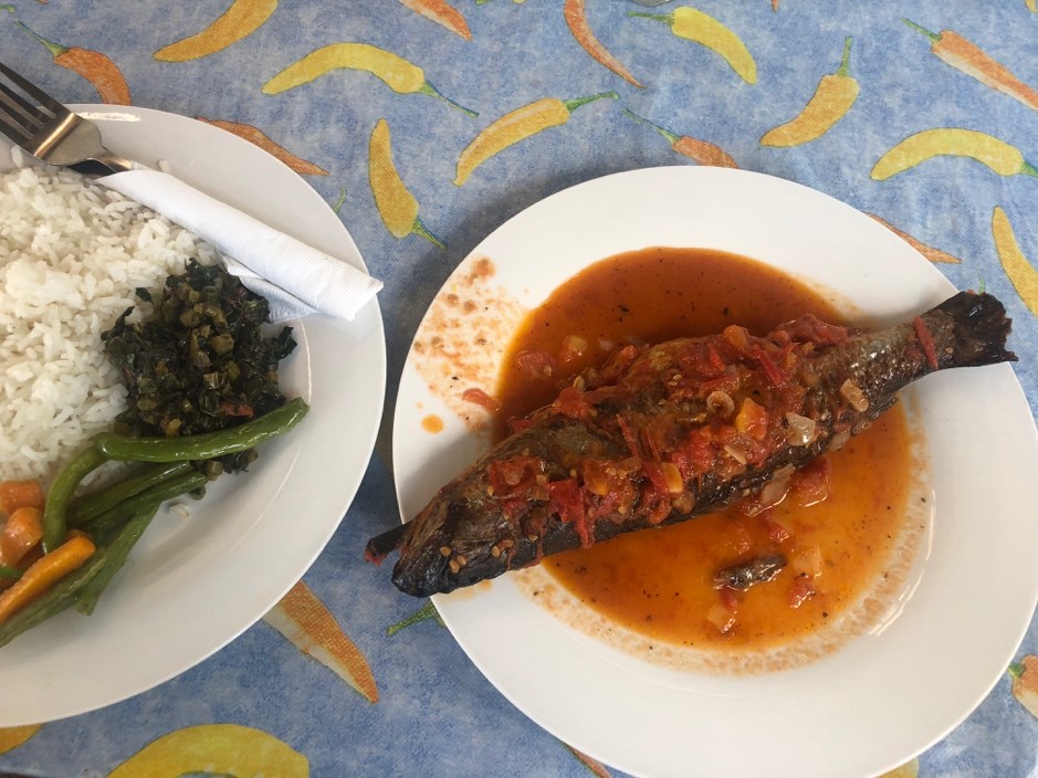 マラウイの魚料理